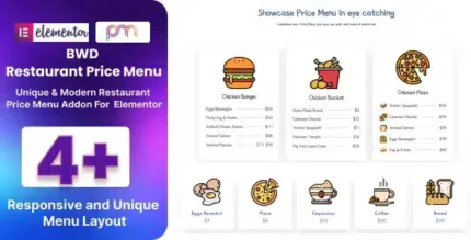 BWD Restaurant Price Menu for Elementor 1.0