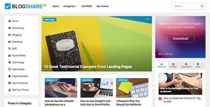 BlogShare Pro Theme 1.0.5 - Image 1