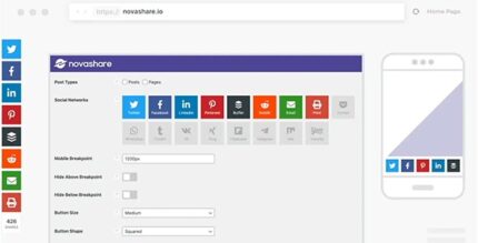 Novashare WP Social Sharing Plugin 1.6.1