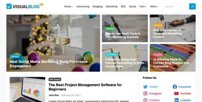 VisualBlog Pro Theme 1.0.9 - Image 1