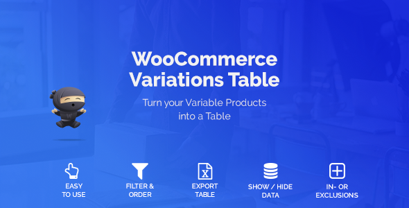 WooCommerce Variations Table WooCommerce Variations Table